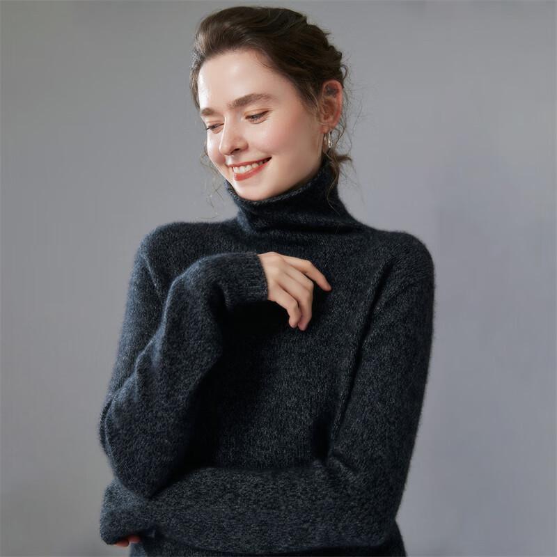 Fanzhen Damen Pullover mit Rollkragen aus dicker Kaschmir-Mischung