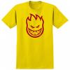 Spitfire Wheels Camiseta de Skateboard com LOGO BIGHEAD AMARELA c/Estampa VERMELHA