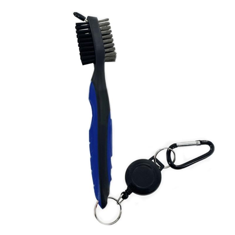 

Golf Club Brush Double Sided Cleaner Club Cleaning Brush With Carabiner Practical Golf Putters Ball Cleaner Enduring 1 синий