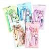 Cartoon School Stationery Set 6 Color Pens Stick Note Cartoon Stationery Set Book Ballpoint Pen Student Tools Gift Kit