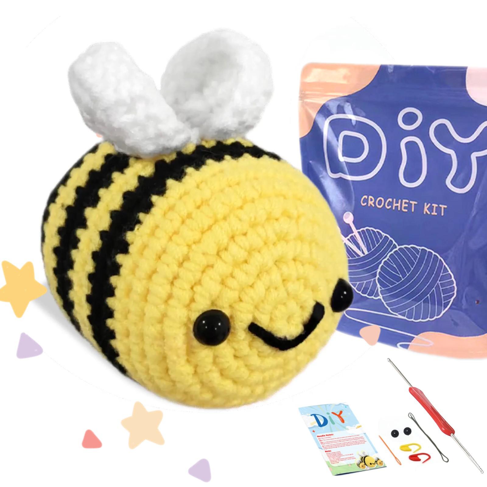 

1pc Crochet Kit Bee DIY Crochet Hook Set with Instruction Manual and Video Teaching(Accessories In Random Color) жёлтый