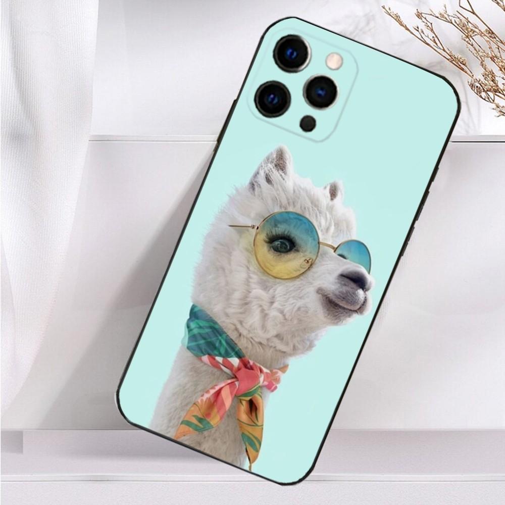 Lama Llama Alpaca  Phone Case For iPhone 16,15,14,13,12,11 Plus,Pro Max,XS,X,XR,SE,Mini,8,7 Soft Silicone Black Cover
