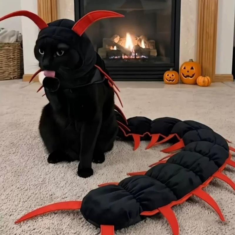 Cat Centipede Costume Funny Adjustable Pet Cosplay Suit for Small Medium Cats Party Photo Shoot Dress Up Props