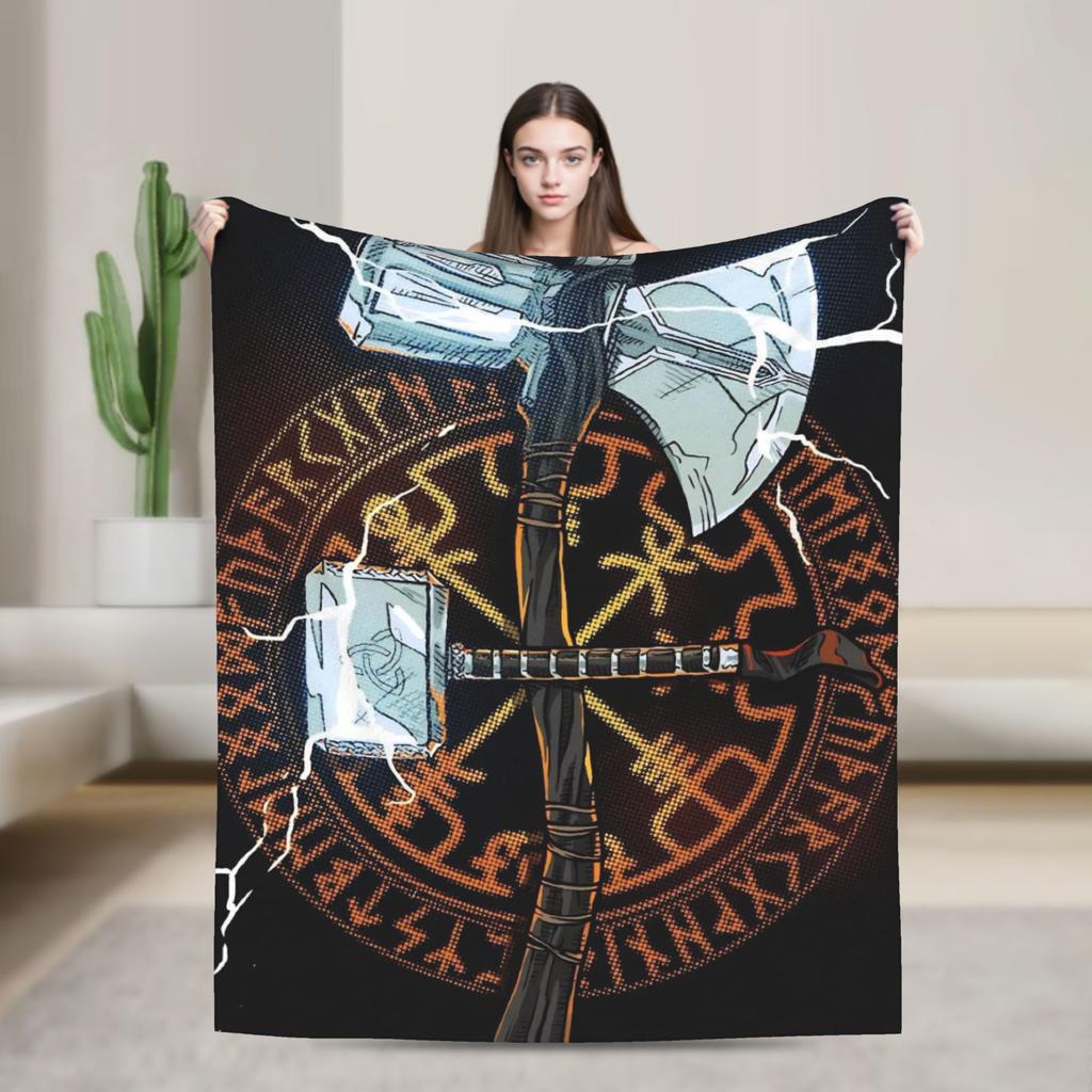 Thor Decke Warm Weich Lustig Plüsch Überwurfdecke für Sofa Sessel Picknick Flanell Bettdecke Bettbezug