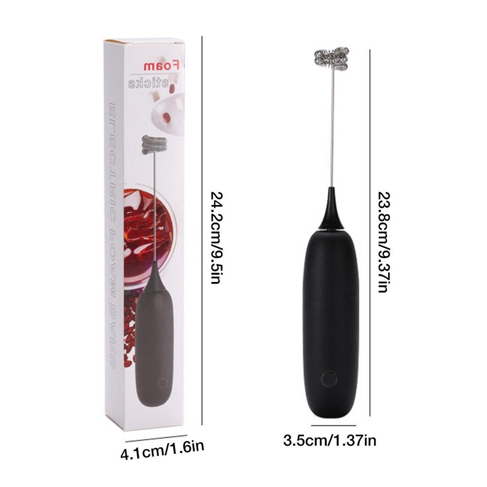 

Mini Electric Milk Foamer Blender Wireless Coffee Whisk Mixer Handheld Egg Beater Battery Powered Cappuccino Drink Mixer чорний
