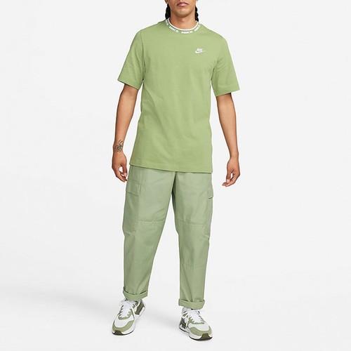 Nike Letter Logo Print Crew Neck Short Sleeve T-Shirt for Men In Green
