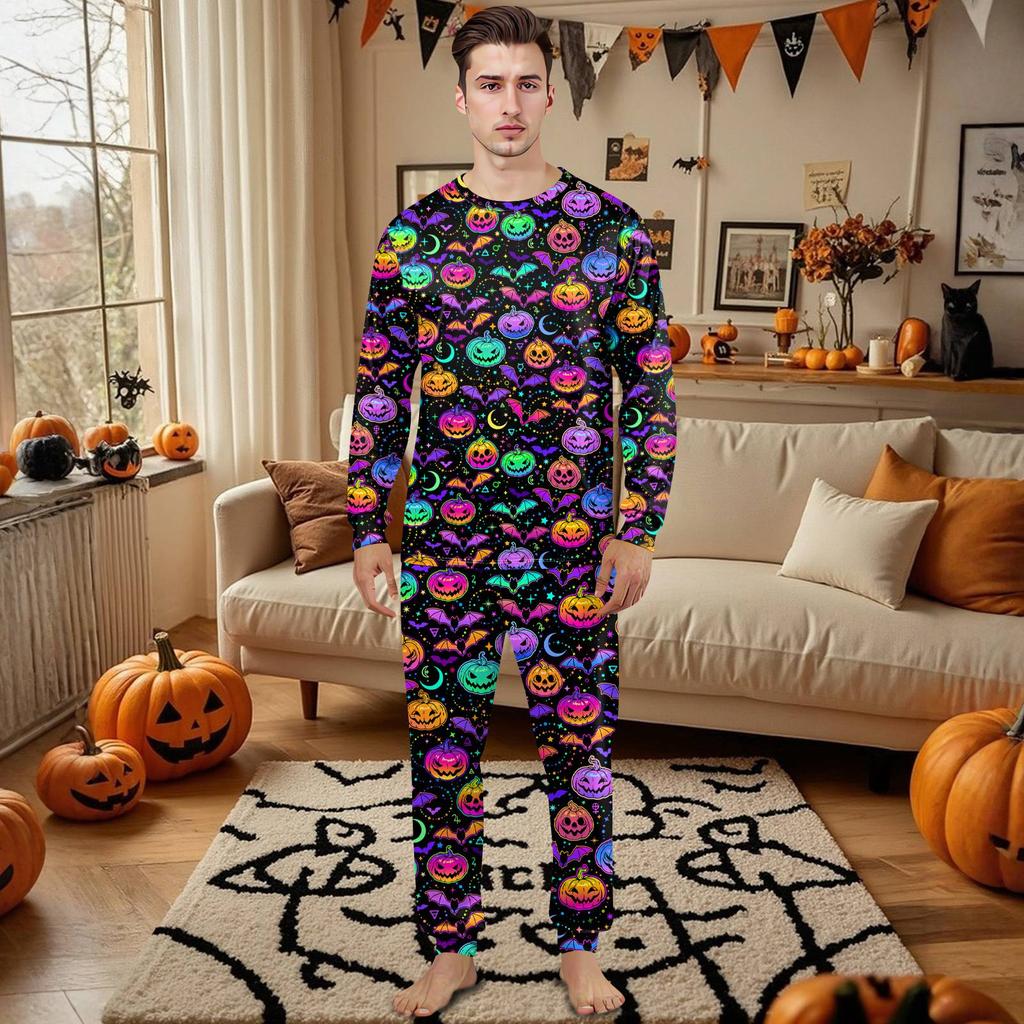 Family Matching Print Sets Pajamas Loungewear Outfits Family Matching Long Sleeve Tops+Pants Set