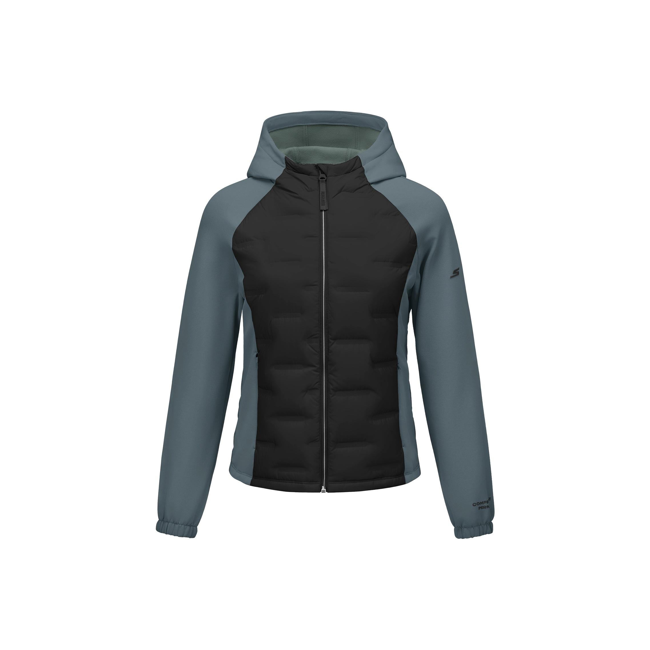 Skechers Windproof Lightweight Warm Woven Cold-Resistant Sports Running Commuting Casual Hooded Zip Short Duck Down Jacket Women jackets P425W188-0018 M