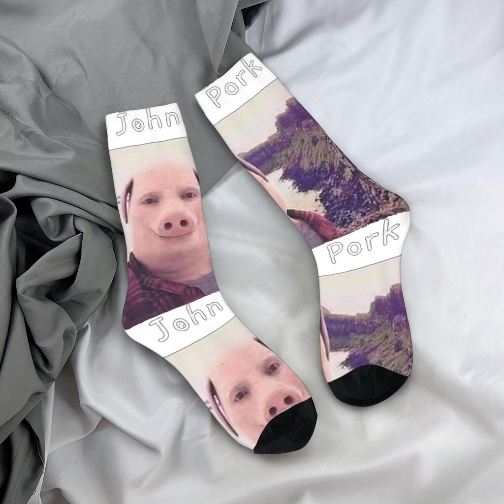 John Pork Sună Ciorapi Bărbați Șosete Călduroase Moi Amuzante Șosete Primăvară Skateboard Antiderapante Șosete Personalizate Cadou