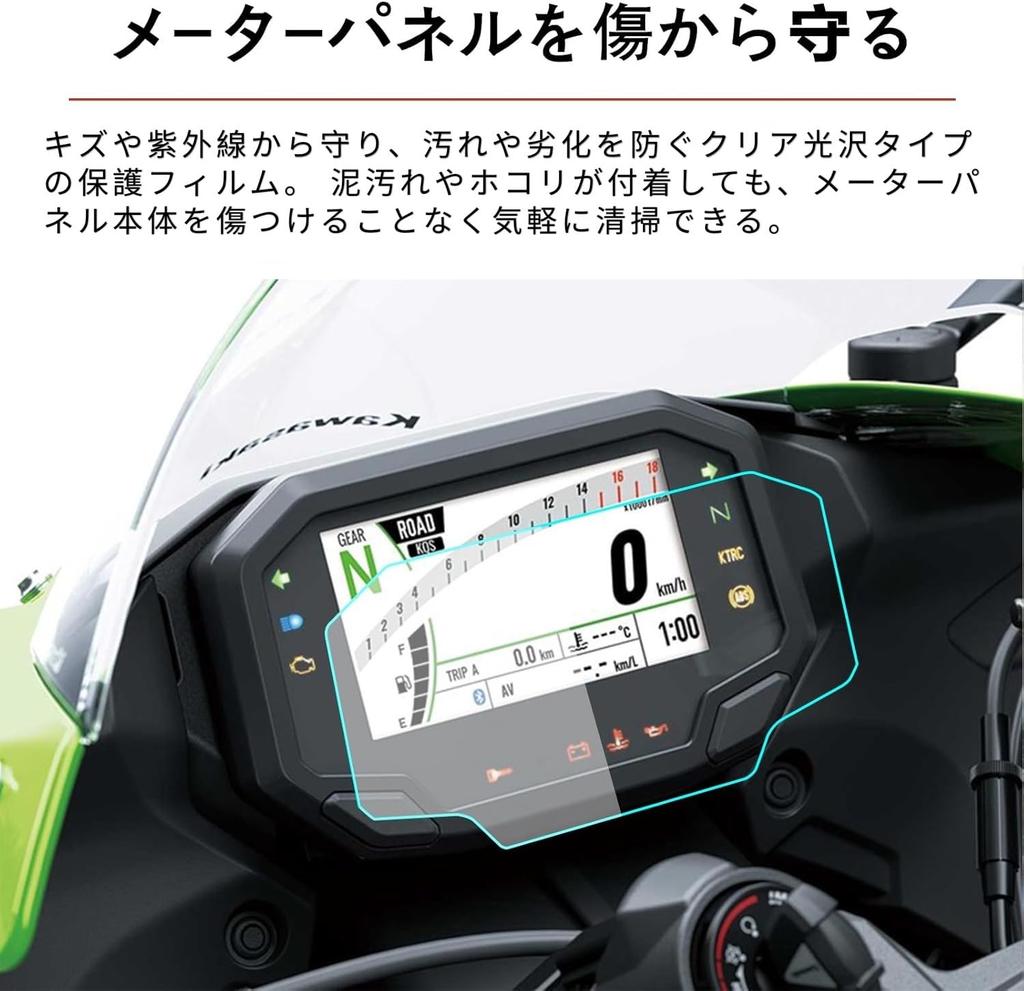 motokano Meter Film for ZX-25R/SE (2023~), ZX-4R/SE, ZX-4RR (2024~), ZX-6R (2024~), and ZX-10R (2021~) - Meter Protection Film, Set of 2