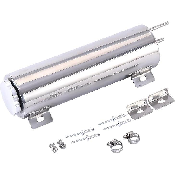 Radiator Coolant Over Flow Puke Tank Can 2 X 10 Inch Polished Stainless Steel 12 OZ 2'' X 10''