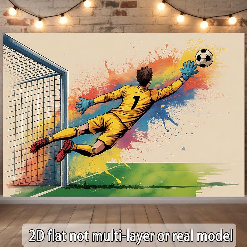 2D Plane - 2D Plane - 1 Piece 2D Plane Banner, Depicting a Football Goalkeeper Making a Catch of the Ball.