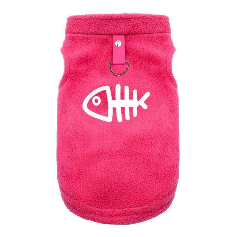 Dog Fleece Vest Dog Cold Weather Pullover Dog Cozy Jacket Winter Cat Clothes Pet Sweater Vest with Leash Ring for Small Puppies