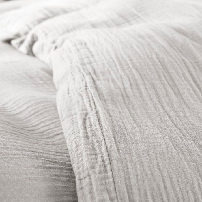 Parure de couette "Noah" Gaze de Coton 140 x 200 pour lit 1 place - Noah Perle