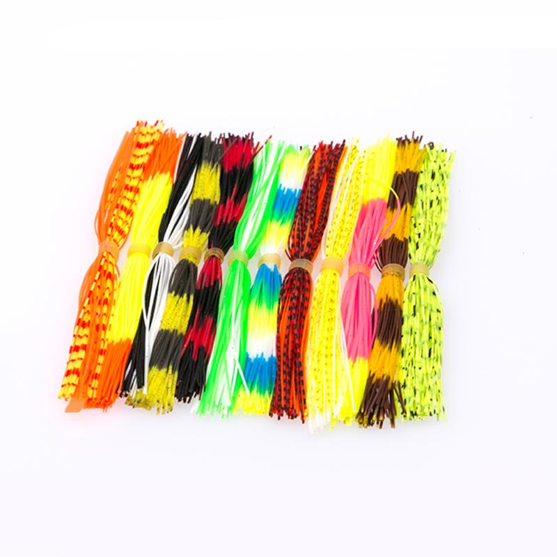 600pcs Mixed Color Silicone Skirts for Spinnerbait Buzzbait Rubber Jig Lures Squid Skirts