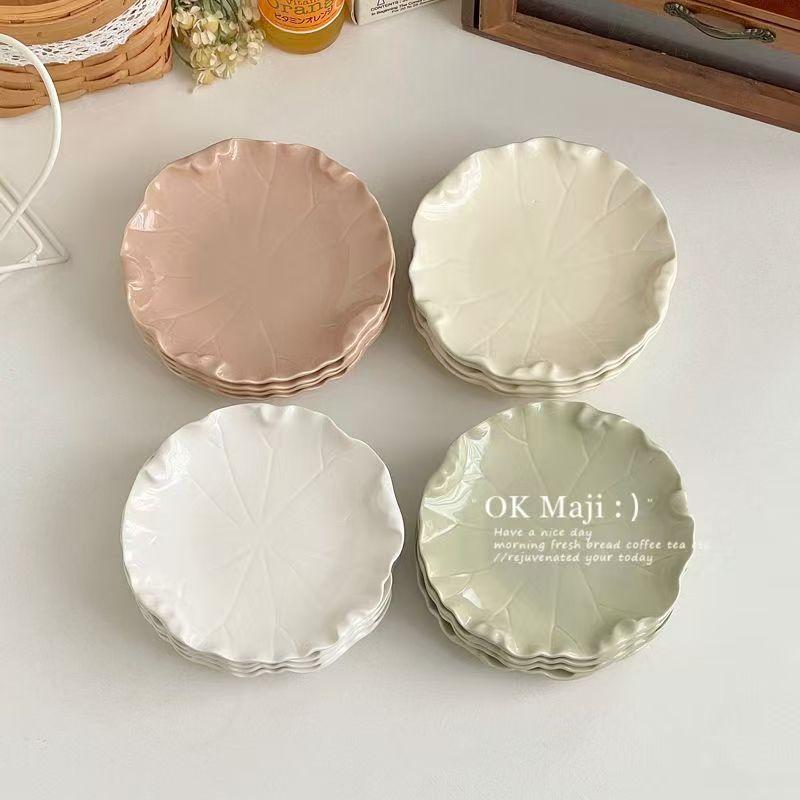 Korean Tableware Disch Plate Ceramic Snack Plate Fruit Plate Dessert Cake Plate Breakfast Dessert Dinnerware Home Dish Plate