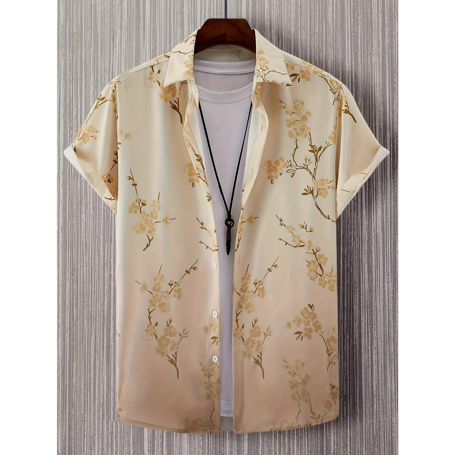 

Модная мужская рубашка с лацканами и принтом- 5XL