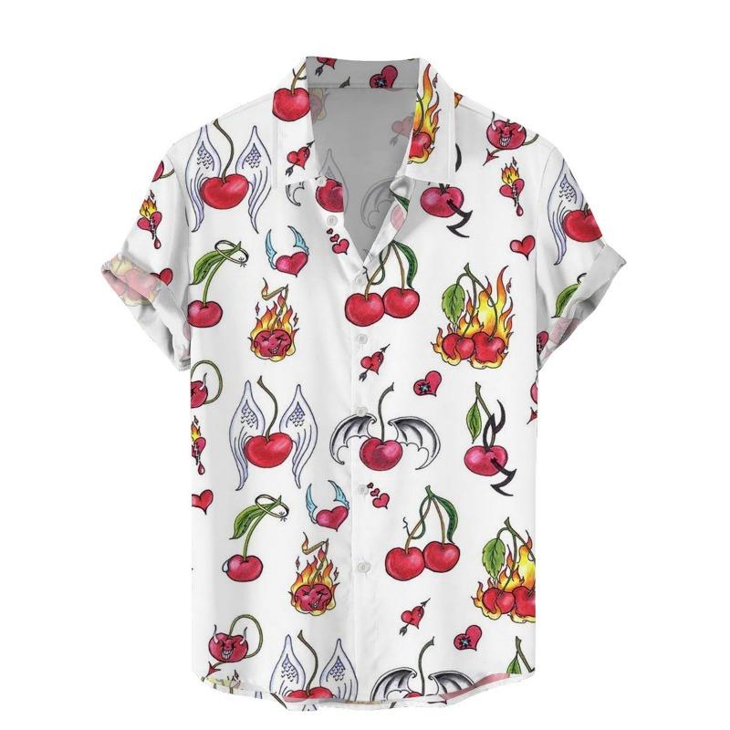 Men's Shirt Tropical Plants Pattern 3D Print Tops Summer Casual Holiday Shirt New Button Lapel Short Sleeves Unisex Clothing