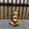 Meditation Bikini Frog Statue Indoor Outdoor Garden Sitting Frog Figurine