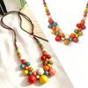 Multi-layer Ceramic Beaded Color Handmade Long Bead Chain Bohemian Retro Ethnic Style Clavicle Chain Jewelry Necklace
