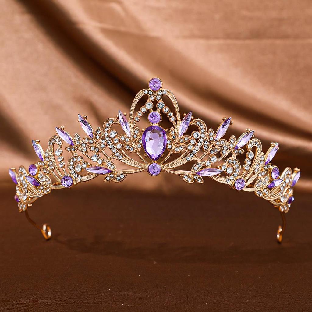 Tuanming Korean Rhinestone Crown: Elegant Princess Headdress for Weddings and Photography.