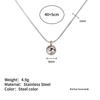 18K Gold Titanium Stainless Steel Planet & Snake Bone Pendant Necklace for Women