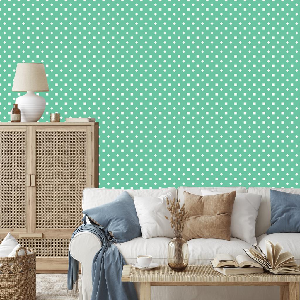 Sea Dots and Mint Wallpaper for Living Room and Bedroom 50x1000