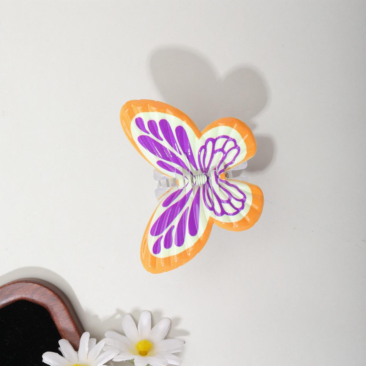 Красочная 3D заколка для волос в форме сердца и бабочки для девочек