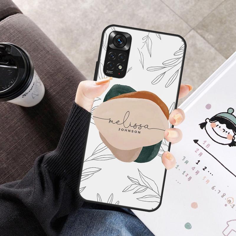 Custom Aesthetic Nature Monogram Name Case For Xiaomi Redmi Note 11 10 9 8 12 Pro 10S 11S 12S Cover For Redmi 10 10A 9C 10C 12C