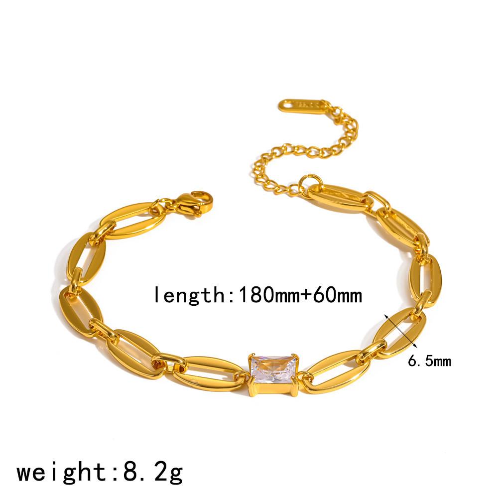 Modern Geometric Stainless Steel Bracelet With Gold Plating For Women
