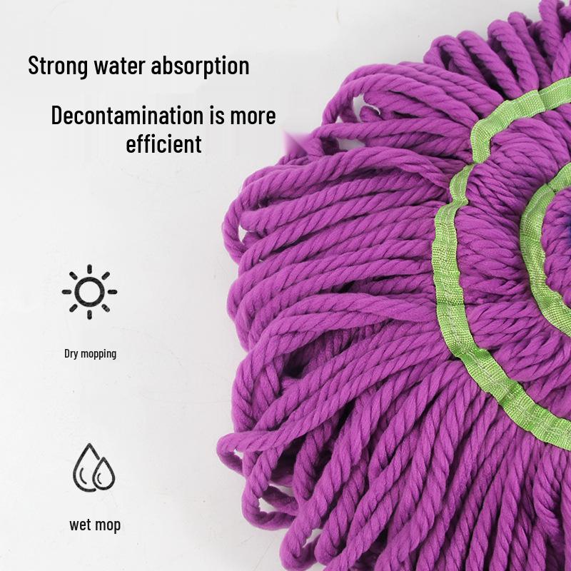 Two-Section Stainless Steel Self-Wringing Mop - Rotating, Hand-Free, Wet & Dry Use