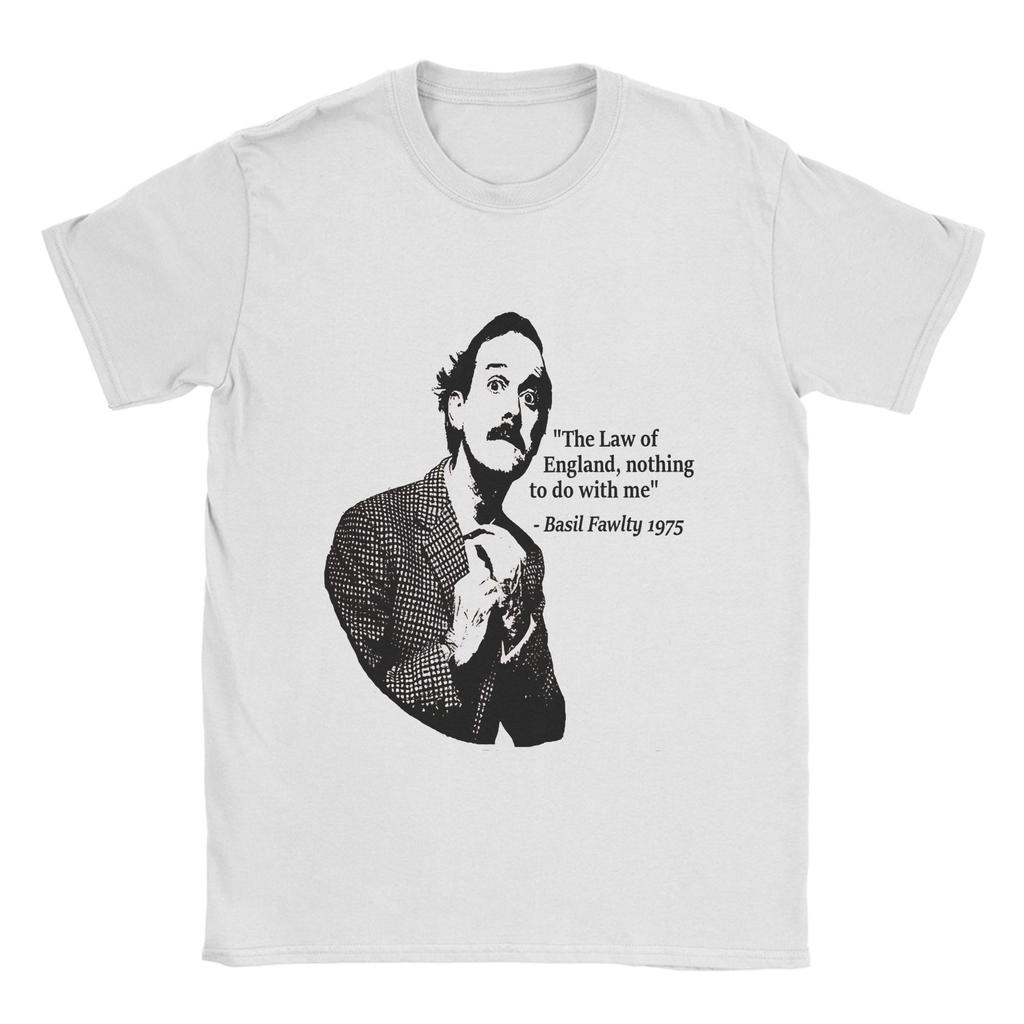Vintage Fawlty Towers The Law of England Nothing To Do with Me TShirt Unisex Cotton Short Sleeve Oneck Summer TopsTops