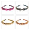 Elegant Embroidery Headband for Female Rhinestones Flower Hairband Wedding Hairhoop Nonslip Hairband Hair Decors