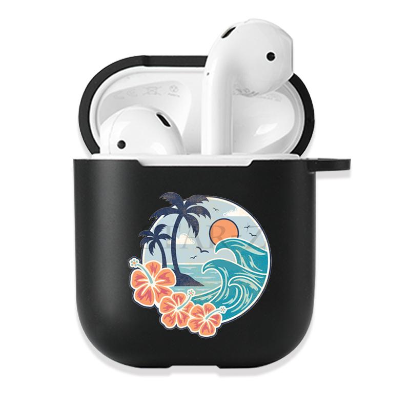 Soft Black Silicone Case for Apple Airpods Pro 3 2 1 The Great Wave of Kanagawa Bluetoooth Wireless Earphone Cases Airpod Cover
