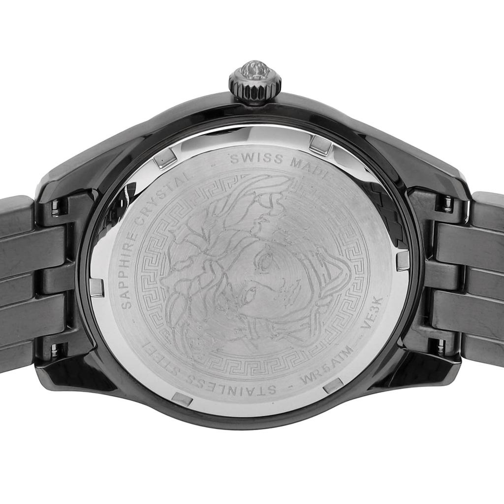 Klokke GRECA TIME Grå skive Rustfritt stål Safirglass Kvarts 41MM sveitsisk klokke VE3K00622 [Versace] Herre [Artikel]