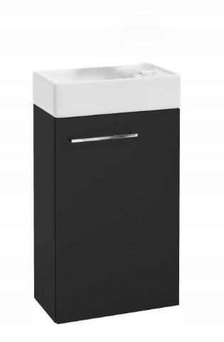 Bathroom cabinet with a wall-hung washbasin 60x40, matt black, Small