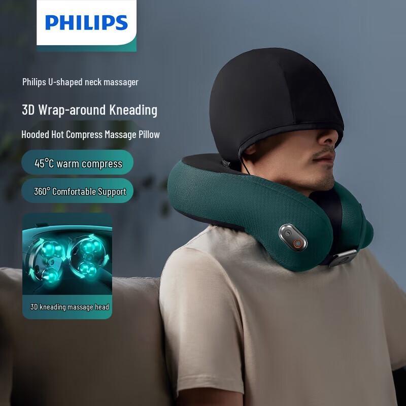 

Philips Heated Inflatable Portable Neck Massager with Hat