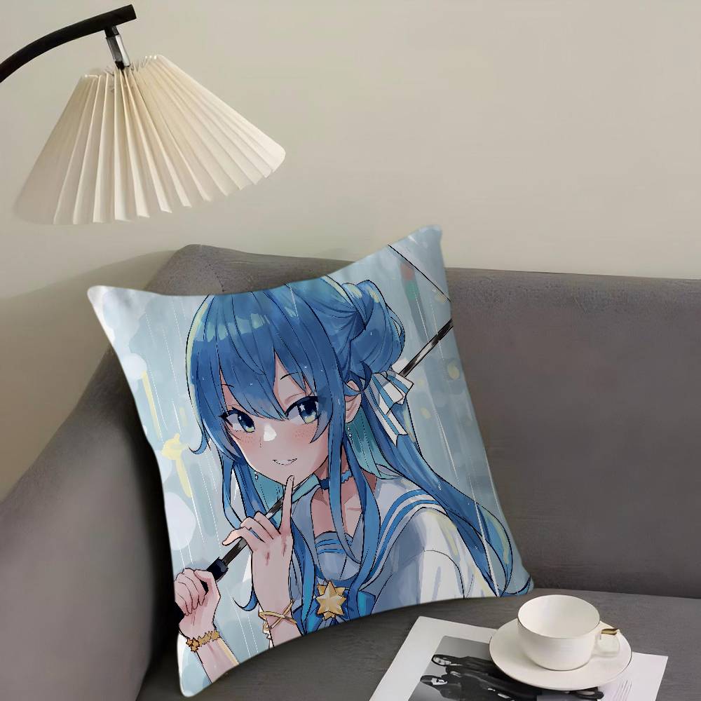 H-Hoshimachi S-Suisei Cartoon Animation Pillow Cover Sofa Cushion Cover Home Room Decoration Children Gift