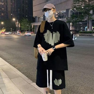 2026 Summer Printed Loose Two-Piece Short Sleeve and Shorts Set