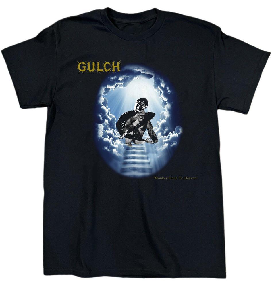 New Gulch Band Monkey Gone To Heaven Cotton Black T Shirt S-5XL EN659 Unisex T-Shirt S