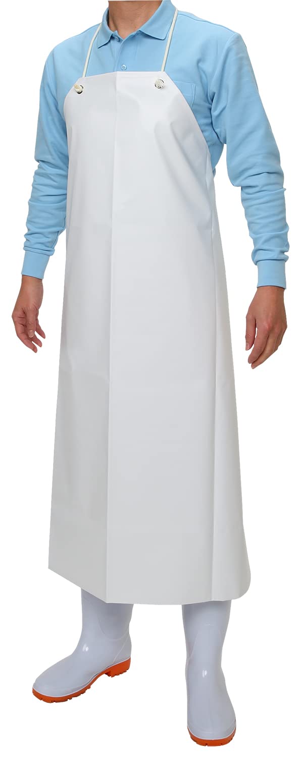 

Otafuku Gloves Apron with Chest Chloride White [Vinyl (Polyester Thread) 90x110cm] #6180 белый