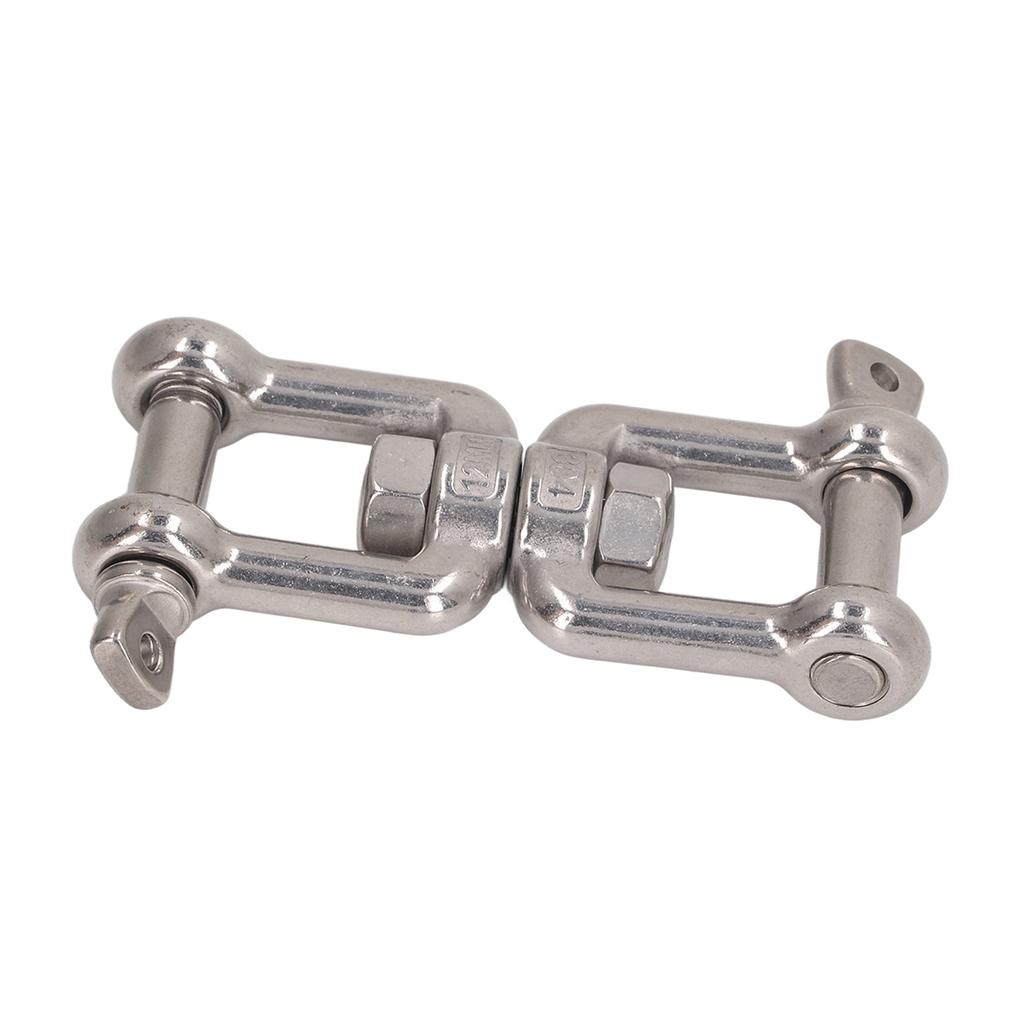 304 Stainless Steel Double Jaw Shackle Rustproof Universal Jaw Anchor Connector for Hardware Lifting Connection 12mm