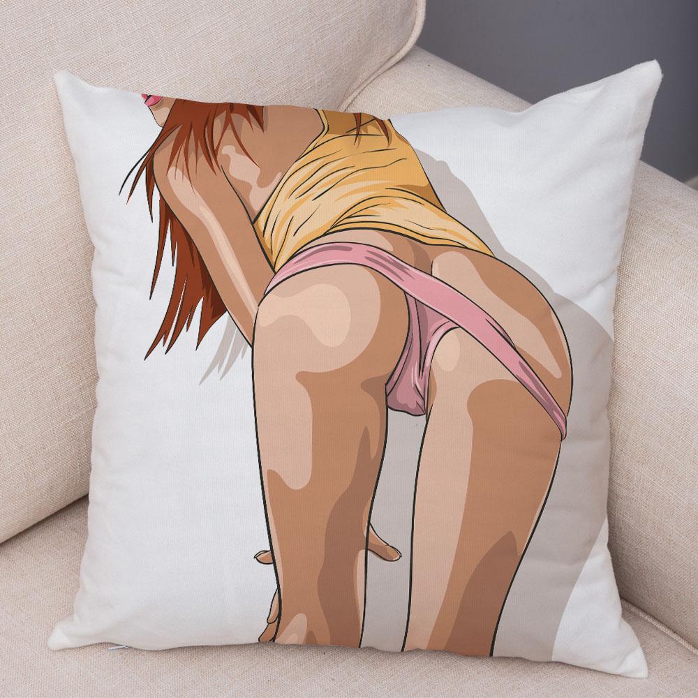 Sexy Beauty Pillowcase Decorative Cartoon Lady Chest Ass Pad Sofa Car Home Fashion Girl Polyester
