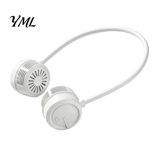 Outdoor Sports Cooling Device Portable Neck Fan, Hands Free Bladeless Fan with 3 Speed, USB Wearable for Travel Rechargeable Quiet Personal