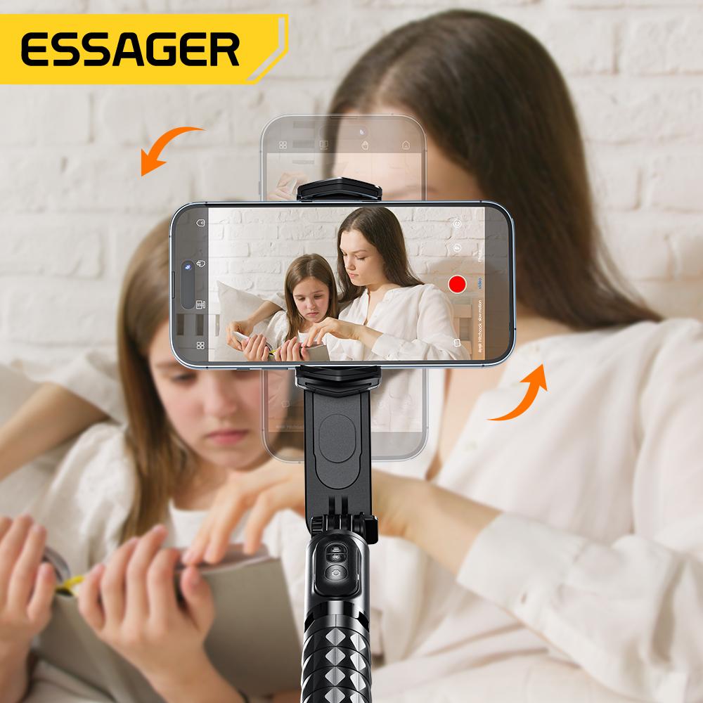 Essager Q09 Handheld Gimbal Wireless Bluetooth Led Selfie Stick Gimbal Stabilizer Tripod For Iphone Cell Phone Smartphone Gimble