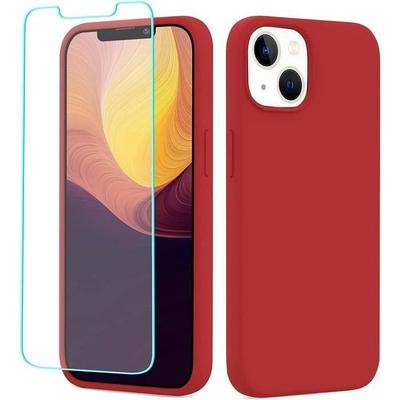 Etui - do iPhone'a - 13 mini - Czerwone - TPU - Ultra cienkie - 2 Szkła Hartowane