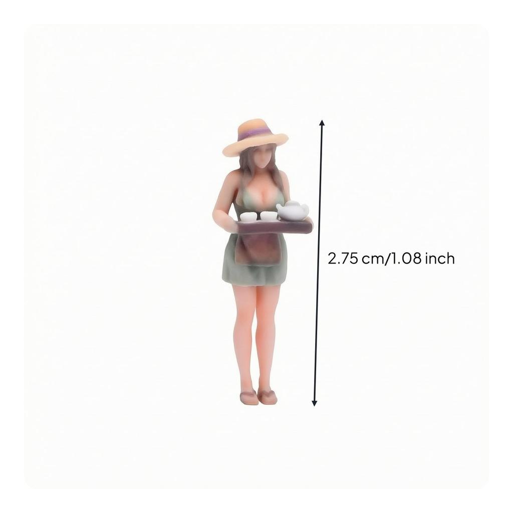 ThreeDimensionalPrinted Resin Female Figurine Detailed Paint 1/64 Scale Standing Miniature Figure