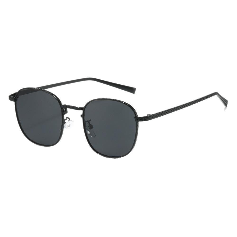 New retro texture fine grain metal square round sunglasses non-slip simple outdoor fishing self-driving sunshade sunglasses