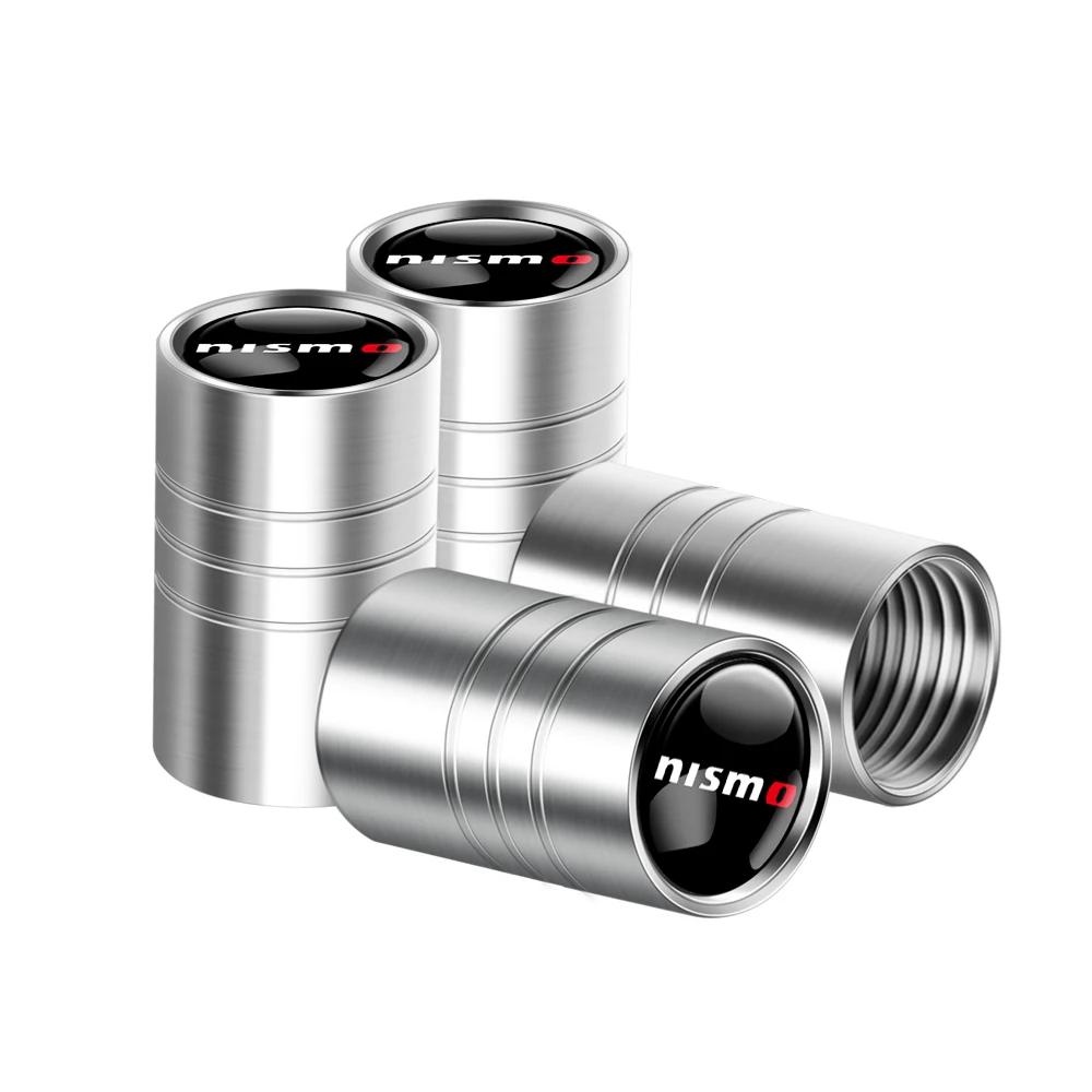 4Pcs Car Sports Logo Metal Wheel Tire Valve Stem Caps Cover For Nissan Note Nismo Sylphy X-trail Sunny GTR Leaf Teana