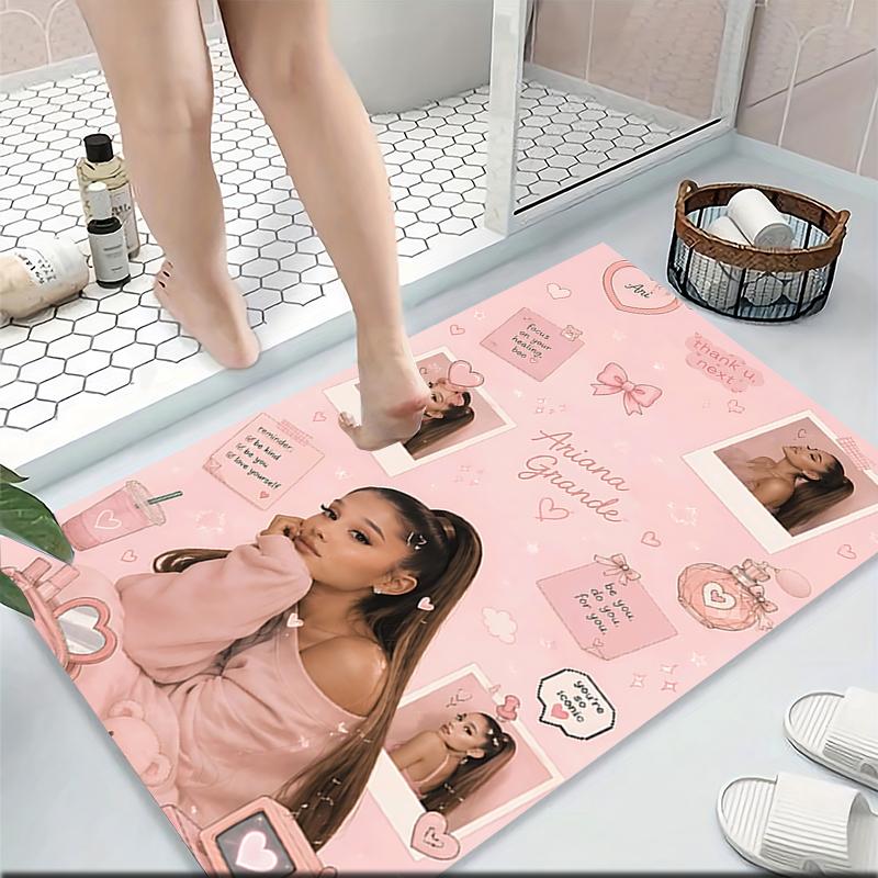 Pink Heart Ariana Grande Carpet Rug Soft Washable Antislip Home Living Room Sofa Mats Personalized Christmas Rug